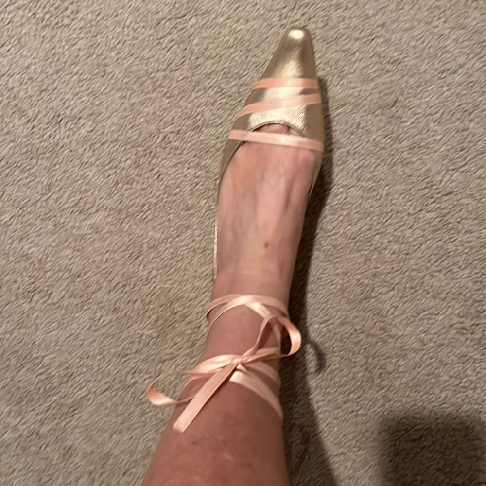 Beautiful ballet flats with lace-up satin ribbons!